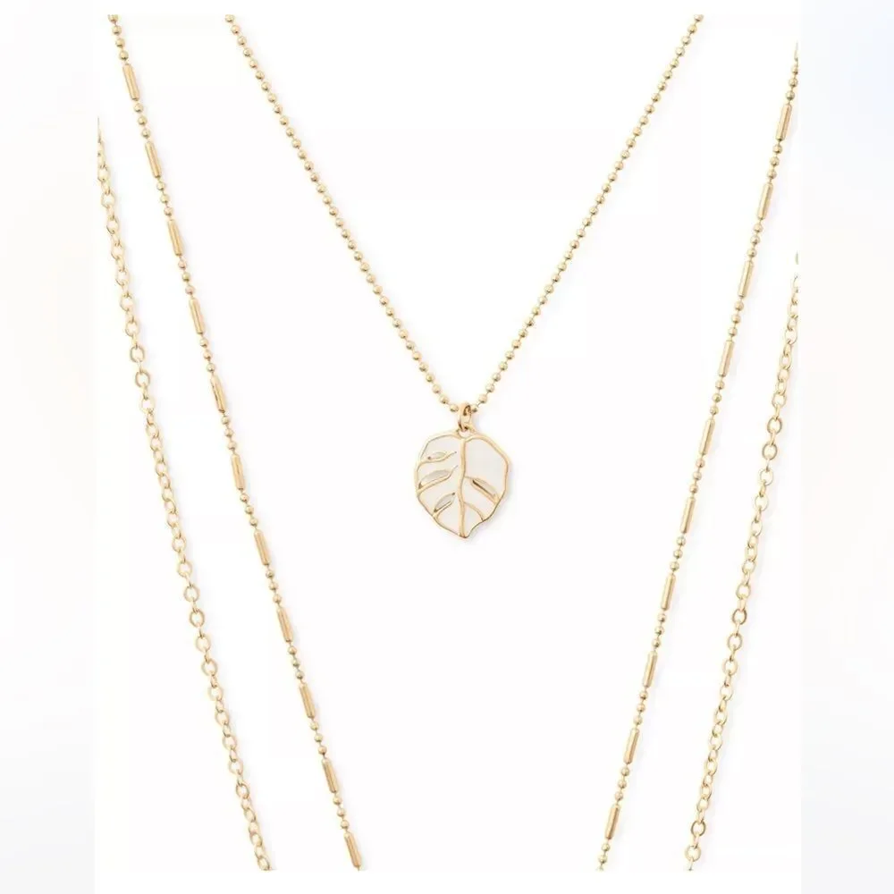 NWT LUCKY BRAND Gold-Tone Shell Charm Layered Necklace, 31